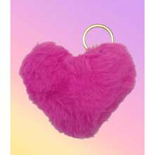Cute Heart-Shaped Pom Pom Pendant, Adorable Plush Keychain Bag Charm, Multifunctional Decorative Gift, Girly Christmas Present - Holiday Atmosphere - Sweet Scene - Multicolor - View 11