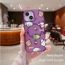Funda magnética plateada con diseño de dibujos animados: fácil de colocar, una opción moderna y compatible con phone 13, 13 Pro, 13 Pro Max, 14, 14 Pro, 14 Pro Max, 14 Plus, 15, 15 Pro, 15 Pro Max, 15 Plus, 16, 16 Pro, 16 Pro Max y 16 Plus. Resistente a golpes suaves y con un diseño minimalista de lujo ligero. - Negro - Ver 4