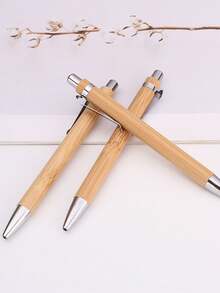 Customized Bamboo Ballpoint Pens, Bamboo And Wood Gel Pens, Signature Pens, Logo-Printable, Stylish Journal Pens, Marking Writing Correction Pens, Perfect For Back-To-School Gifts, Chritmas