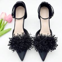 2pcs New Detachable Tassel 3D Embroidered Shoe Clips Decorative Accessories For High Heels, Sandals - Multicolor - View 5