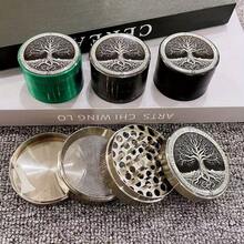 2/2.5英寸金属树形草药研磨器 4层研钵手动研杵研磨器 Bohoi 树形锌合金粉碎机烟草草研磨器香烟雪茄工具吸烟配件礼品 - 彩色 - 查看 6