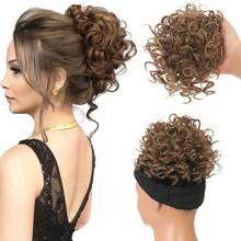 Synthetic Messy Bun Hair Piece 60g Elastic Drawstring Loose Wave Curly Hair Buns Hair Piece Extensions For Women Dark Brown - Dark Brown - View 20
