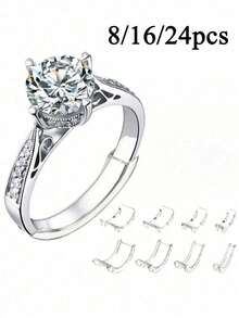Resin Ring Adjuster, Invisible Ring Sizer Pad, Suitable For Loose Rings, Fits All Finger Sizes. Invisible Ring Sizer Adjuster, Suitable For Loose Rings - Multiple Finger Sizes Available, Comfortable And Protective. Adjustable Clear Tightener, Sizer Adjustment Tool, Jewelry Protector, Suitable For Loose Rings. Ring Adjuster Fits Any Ring, Multiple Sizes Available. Women's Ring Adjuster. - Multicolor - View 9