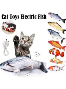 Electric Cat Toy Fish Pet Cat Toys Simulation Fish Swing Kitten Dance Fish Toy Funny Cats Chewing Playing Supplies USB Charging - Multicolor - View 3