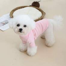 Capa base de punto de unicolor cálido para perros mascotas, simple pero lindo, cómodo y suave cuello alto de doble cara de forro polar, adecuado para perros pequeños como caniche, bichón frisé, bulldog francés, pomerania, schnauzer, gatos, para uso en interiores y exteriores en primavera, otoño e invierno