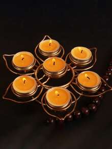 油灯烛台 - 精美的佛教祭坛用品，带有莲花酥油灯设计、烛台、许愿茶灯和冥想氛围，适用于小圆形蜡烛） - 1pc - 查看 5