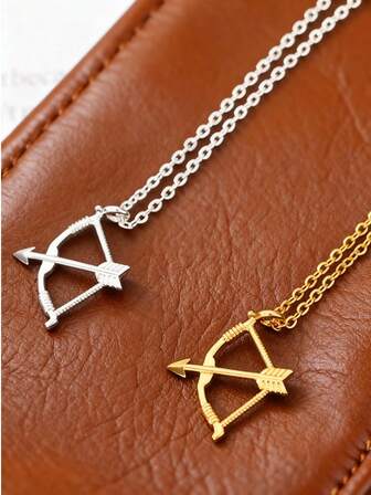 1pc New Gothic Cupid Arrow Shaped Necklace Pendant, Couples Valentine's Day Gift