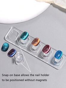 一套椭圆形/长方形亚克力透明美甲练习架，非磁性指甲支架，适合初学者，可用于猫眼凝胶美甲，配有美甲粘土套装、美甲展示工具、DIY美甲沙龙用品