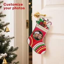 Personalized Photo Customized Christmas Stocking Hanger, Your Beautiful Photo's 1st Birthday Photo, Travel Photo, Holiday Party Photo Customized Christmas Ornament Ball, Christmas Tree Decoration, Christmas Gift - Multicolor - View 6