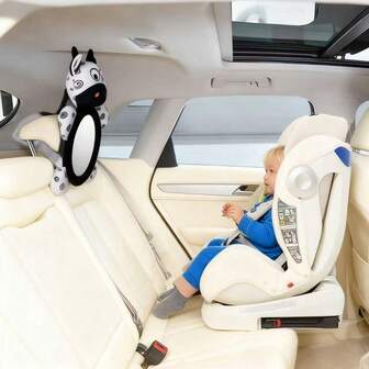 Libro de tela para bebé con espejo convexo, juguete de entrenamiento visual con espejo para cochecito, colgante de cuna