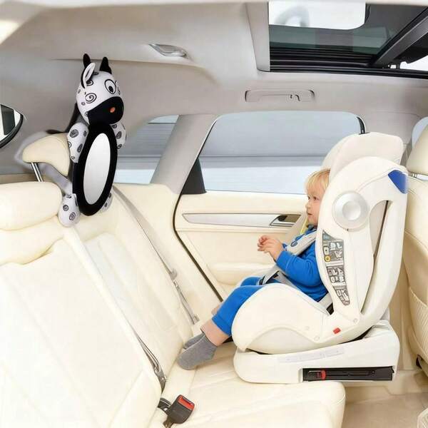 Baby Cloth Book With Convex Mirror, Vision Training Toy With Mirror For Stroller, Crib Hanging