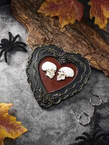 1pc Halloween Decor Resin Heart Skull Wall Hanging, Handmade ABS Resin Heart Skull Ornament Living Room, Study, Shop And Halloween, Day Of Dead Decoration Home Decor Room Decor Christmas Decorations Home Christmas Gifts Christmas Decor