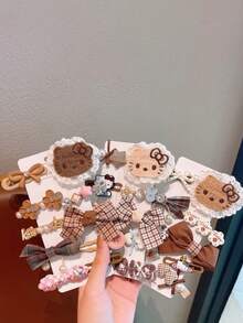 Sanrio 10 piezas de accesorios para niñas de Sanrio, accesorios infantiles, pasadores de cabello para niños, pasadores de cabello para niñas, pasadores de cabello con moño de tela, pasadores de cabello para Hello Kitty, gatos lindos y flequillo lateral