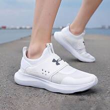 Under Armour Men's Runplay Comfortable Breathable Lightweight Sports Shoes, Mesh Fabric Fitness Training Running Shoes, Slip-On Style, Suggest Ordering One Size Up - White - View 3
