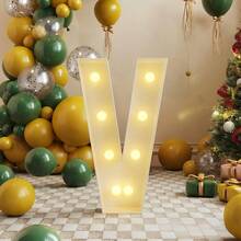 28.74 英寸 LED 发光字母 A-Z - 易于组装，电池供电，是生日、求婚、婚礼、活动的理想之选 - 暖光