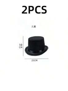 1 pezzo Cappello a cilindro nero da mago di Ognissanti, cappello a cilindro in feltro come accessorio per feste, costume per spettacoli di magia