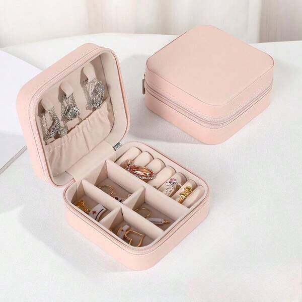 Caixa organizadora de joias, estojo organizador portátil para brincos, ideal para viagens e uso diário, acompanha presente perfeito para pedido de casamento, ideal para o Dia dos Namorados, Ano Novo e presentes de Natal.