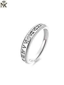 S925 Silver Roman Numeral Ring For Women, Minimalist & Elegant Open Ring With Cubic Zirconia, Luxury Everyday Jewelry