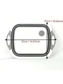 1pcs Collapsible Cutting Board - Foldable Multi-Function Dish Tub - Washing And Draining Veggies Fruits Sink Storage Basket(8.5 Quart) - New Kitchen And Camping Essentials - 白灰色 - 查看 10