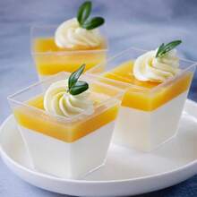 50/25/20pcs 60ml Dessert Cups, Trapezoid Transparent Mousse Cups, Pudding Cups, Jelly Cups, Cake Cups, Square Cups, Suitable For Festivals, Parties, Halloween Or Christmas Parties - Transparent - View 5