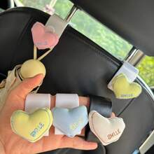 1pc Lovely Heart-Shaped High-Grade Car Seat Back Hook, Multifunctional Car Interior Storage Small Hook, Suitable For Women, Car Seat Backrest
