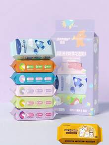 1大包（每包仅1小包！）迷你印花湿巾，蓝色印花柔软湿巾，方便旅行，居家必备，便携式湿巾，厨房湿巾，图案湿巾 - 彩色 - 查看 13