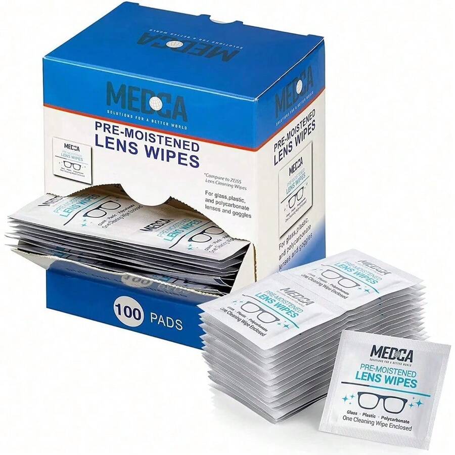 Premoistened Lens Glass Cleaning Wipes One Size Travel Cleaner, 3.98 In 0.49lb