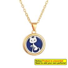 Aromatherapy Essential Oil Diffuser Necklace Tree Of Life Pattern Stainless Steel Locket Pendant Gift For Women And Girls - Gold - View 34