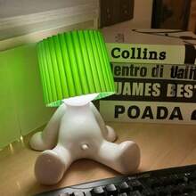 Cute Seated Shy Boy Table Lamp - LED Warm Light For Bedroom Ambience, Creative Bedroom Ambience Light, Compact & Lightweight, USB-Powered, Ideal For Home Use - màu xanh lá - Xem 7