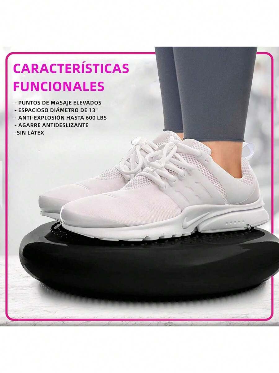 Cojín De Equilibrio De Estabilidad Al Aire Inflado, Core Balance Disc Trainer, Disco De Estabilidad Para Estado Físico Y La Estabilidad, Balancin Disc Para Ejercicio De Terapia Física Con Bomba - Gris - Ver 1