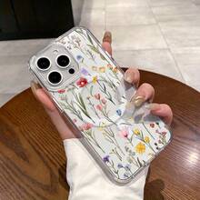 Funda magnética para phone 11/12/13/14/15/16 Pro Max con diseño de ramo vintage. Resistente, compatible, de silicona, antigolpes, elegante, duradera y fácil de usar. Uso - transparente - Ver 1