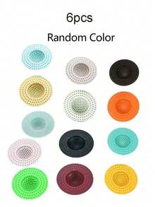 1/5 piezas Filtro de drenaje del fregadero, Filtro de drenaje de cocina, Filtro de drenaje de baño, Filtro de drenaje de piso, Filtro antiatascamiento, Cubierta de prevención de obstrucción y plagas del inodoro, Colador de fregadero de cocina, Cubierta antiplagas, Colector de alimentos, Atrapapelos, Filtro de prevención de obstrucción de alimentos y residuos con malla, Apto para ducha, baño, lavandería