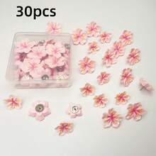 10pcs/20pcs/30pcs Pink & Purple Floral Shaped Pushpins, Cute Cartoon Resin Peach Blossom Decorative 3D Thumbtacks For Cork Board, Photo Decoration, Photo Wall, Map And School Supplies Decoration, Holiday Decor Materials - Multicolor - View 17