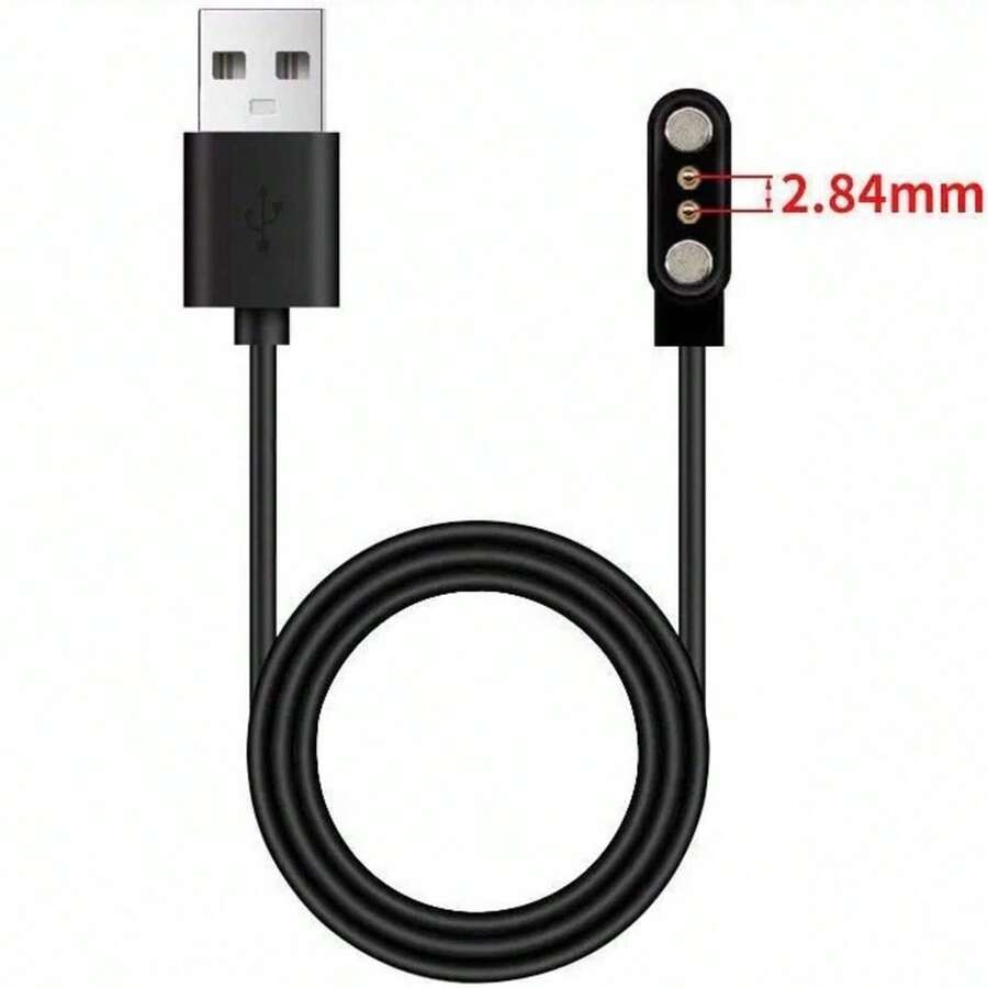 Magnetic Charger For Smart Watch 2 Pin 2.84mm Cable For Smart Watch 2 Pin K22 - Black - View 1