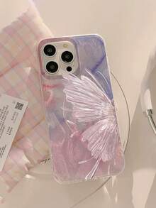 1pc Fashionable New Butterfly Aesthetic Pattern Waterproof Anti-Fingerprint Anti-Scratch Transparent IMD Soft Glossy Smooth Phone Case Compatible With Iphone 11/12/13/14/15/16/16 Plus/16 Pro/16 Pro Max/17/17 Air/17 Pro/17 Pro Max