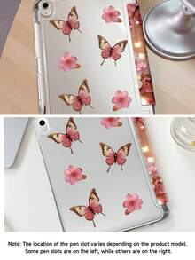 蝴蝶花保护套，兼容 iPad (A16) 第 11 代 11 英寸 2025、iPad 10.2/Mini6/Mini7/9.7 英寸、平板电脑保护套，兼容三星 Galaxy Tab A9 Plus，3+Y 可折叠防弯折，硅胶加固边角，自动唤醒/睡眠功能，内置笔槽，多角度可折叠支架 - 完美日常保护，时尚简约图案。 - 彩色 - 查看 8