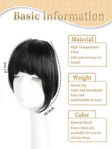 Yake Silk Thickened Fluffy With Double Bangs Ladies Synthetic Wig Bangs Hairpin Three-Card, Claw Clips