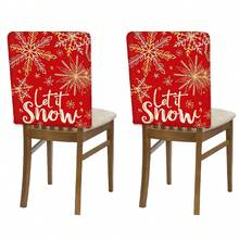 2/4/6pcs Set, Home Decor, Luxury Christmas Pattern Linen Chair Covers, Suitable As Christmas Gift, Christmas Decoration, For Daily Home Decor, Living Room, Dining Room, Garden, Hotel Restaurant Holiday Parties, Washable Polyester Material, Chair Seat Cushion Covers