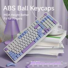 EWEADN 有线静音游戏键盘，带彩虹背光、安静打字按键、防鬼键、人体工程学设计、USB 即插即用，适用于笔记本电脑、台式电脑、办公室和游戏 - 藍色 - 查看 6