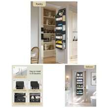 5 Tier 1Pc Over Door Organizer, Swing - Proof Door Organizer Hanging With PVC, Behind Door Storage Bedroom Nursery Closet Laundry Pantry Bathroom, - Black + 1 Pack - View 1