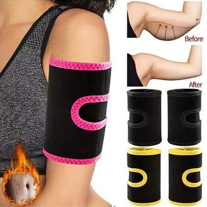 2 piezas Mangas deportivas para fitness, envoltorios de sudor de sauna para pérdida de peso, adecuados para entrenamiento, correr, adelgazamiento de brazos