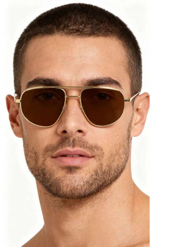 1 buc Ochelari de soare retro aviator pentru femei, cu ramă metalică, la modă, potriviți pentru purtarea de zi cu zi