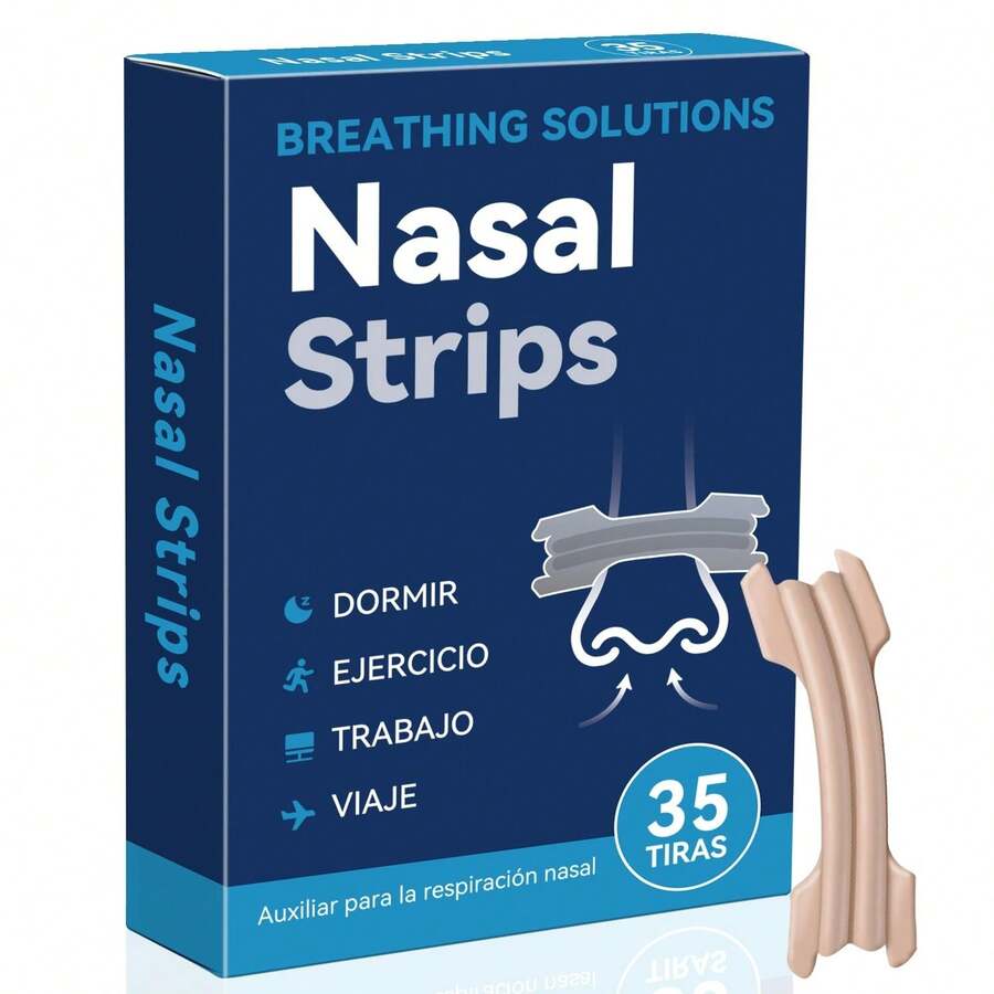 35 Tiras Nasales Antironquidos para Respirar Mejor - Negro, Ideal para Dormir y Deporte - Negro - Ver 1