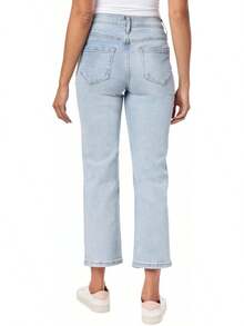 Kensie Jeans The Ella High-Rise Straight Leghalloween - Marina - View 4