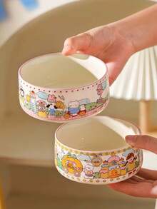 1 chiếc bát sứ hoạt hình dễ thương, thích hợp dùng cho tiệc trà chiều, các món tráng miệng, sữa chua, salad, cháo yến mạch ăn sáng, dùng tại nhà, nhà hàng, quán cà phê, cửa hàng tráng miệng, làm quà tặng, tiệc tùng. - Nhiều màu - Xem 9