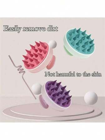 1 pieza Cepillo de masaje para el cuero cabelludo, herramienta de lavado de cabello de paja de trigo, cepillo de cabello de silicona, cepillo de masaje y limpieza del cuero cabelludo, exfoliante para el cuero cabelludo, herramienta para eliminar la caspa, apto para hombres y mujeres