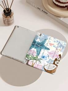 椰子、棕榈树、芙蓉花图案保护套，兼容 iPad (A16) 第 11 代 11 英寸 (2025)、Apple iPad Air 11 (2025)、iPad 第 10 代 10.9 英寸 (2022)，带 Apple Pencil 插槽、三折支架、自动唤醒/睡眠功能，是返校、情人节、节日送礼佳品。 - 彩色 - 查看 7
