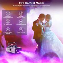 U'King Christmas Party Atmosphere Machine, 1200W RGB Fog Machine Halloween, LED Smoke Machine With Wireless Remote Control, With 14 Colorful LED Lights, Professional Stage Smoke Machine For Parties Concerts Events Weedings Christmas DJ Disco - UK Plug(220-240V) - View 5