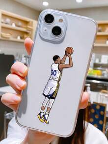 1-częściowy wzór koszykówki Przezroczysty TPU Obudowa na telefon, odporna na wstrząsy i odciski palców, kompatybilny z Galaxy/16 Pro/16 Plus, 15/15 Pro Max/15 Pro, 11/12/13/14 Pro Max, 11 Pro/11 Pro Max, 12 Pro/12 Pro Max, 13 Pro/13 Pro Max, 14 Pro/14 Pro Max, miękka skorupa, stylowy, kreatywny design