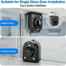 - Cerradura de puerta de vidrio de doble cara sin marco, sin taladro, acero inoxidable 304, para puerta abatible de 38 - 12 10 - 12 mm para oficina, escaparate, 5 llaves, negro mate - 307 - Ver 4